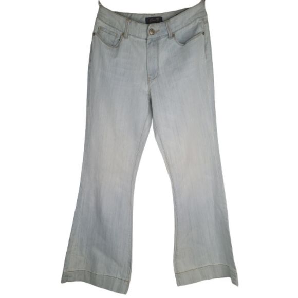 seven7 10 Sexy Flare Jeans Blue light Wash Distressed Denim Hippie Boho Hipster - Picture 1 of 9